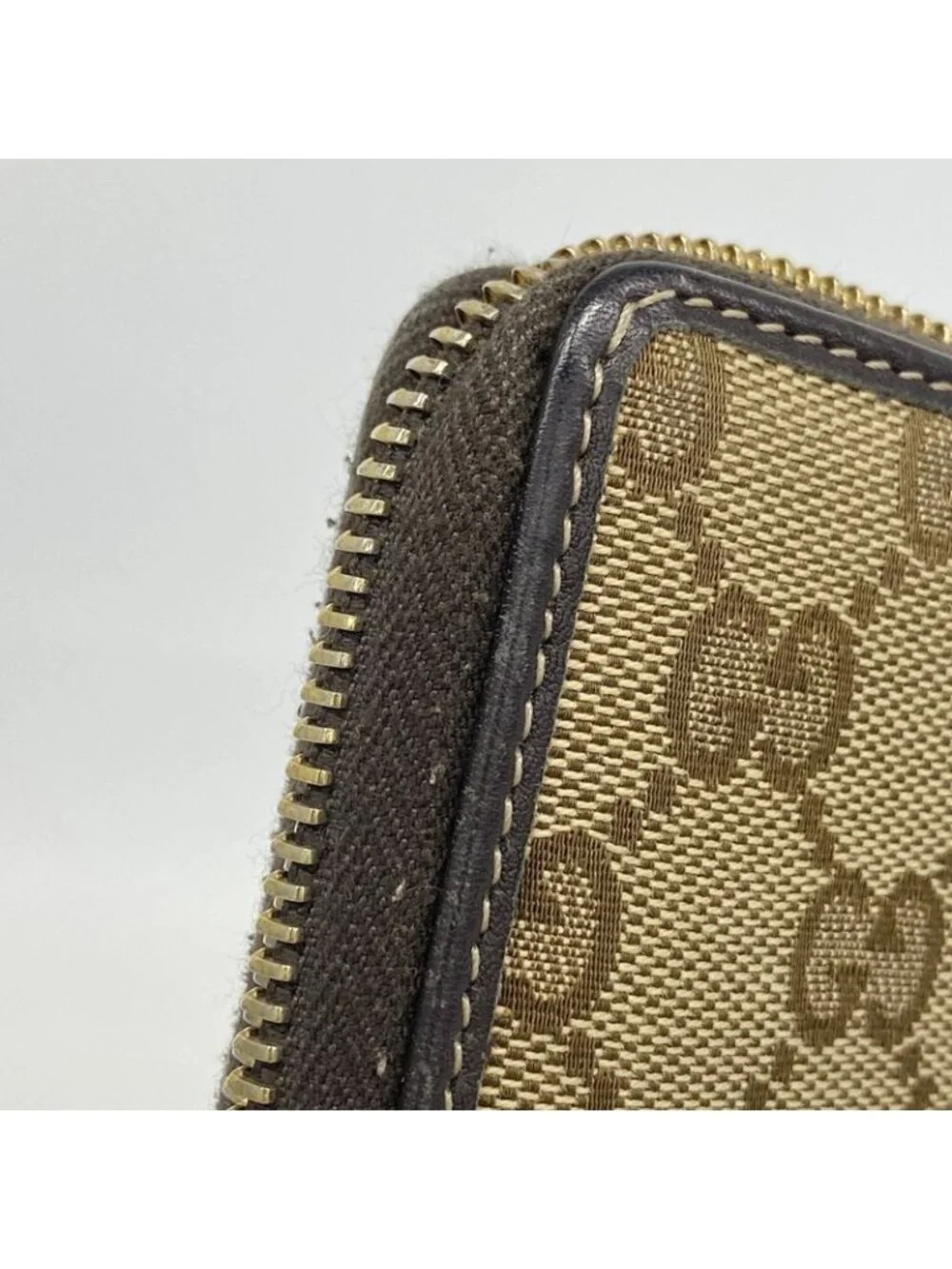 ★SOLD★ Gucci Wallet GG Canvas Beige Champagne Gold - Picture 5 of 7